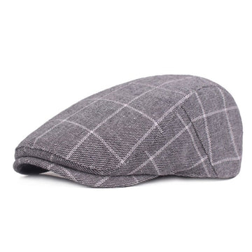 "Schneider" Plaid Cotton Flat Cap